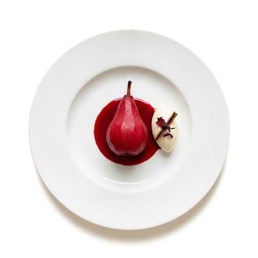 Hibiscus Poached Pears
